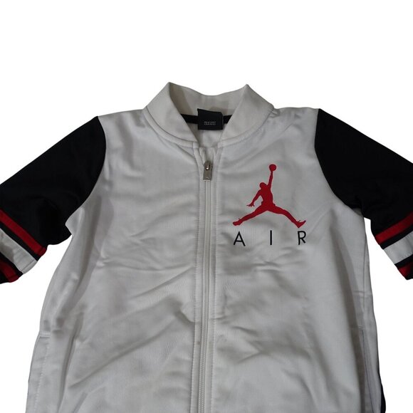 Air Jordan Full Zip Jacket Boys Size 7 White Black with Logo Basketball Athletic - Picture 2 of 6